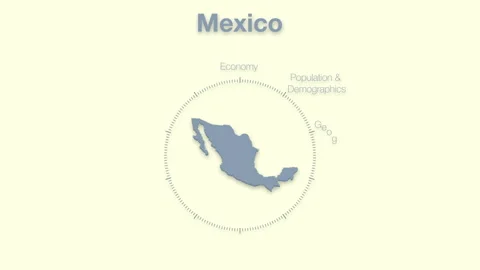 Mexico MAP revealingmotion graphics data elements Stock Footage 339865618