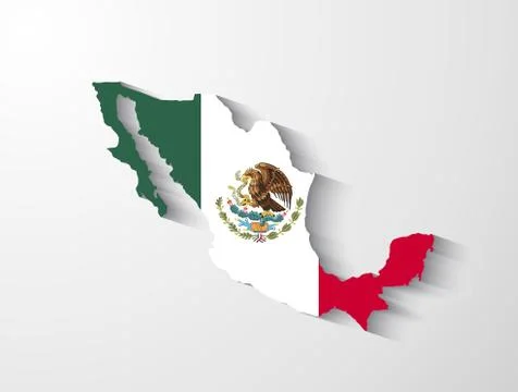 Mexico map with shadow effect Stock Illustration