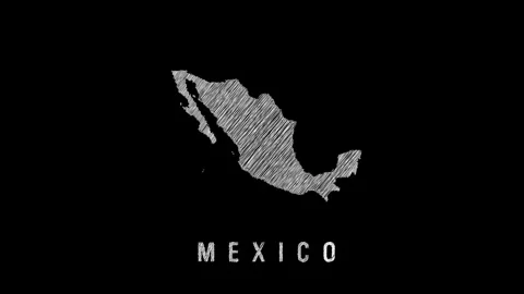 Mexico map showing up with scribble animation 스톡 동영상 329682413
