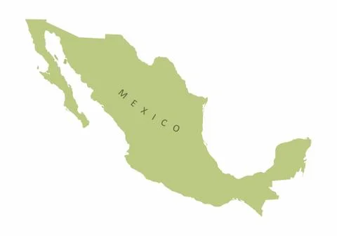 Mexico map silhouette Stock Illustration
