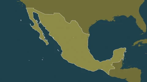 Mexico map - solid. Regions. Pattern. Labels Stock Footage 321820007