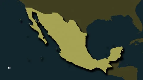 Mexico map - solid. Shadow. Pattern. Labels Stock Footage 321820137