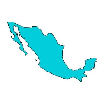 Mexico map symbol shape, travel web flat concept icon vector illustration Illustrazione stock