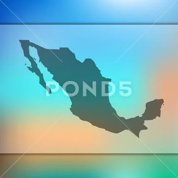 Mexico map. Vector silhouette of Mexico. Blurred background: Royalty ...