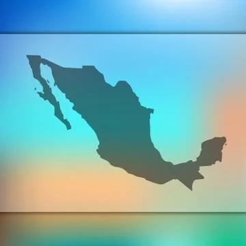 Mexico map. Vector silhouette of Mexico. Blurred background Stock Illustration
