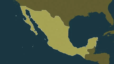 Mexico map - zoom. Regions. Pattern. | Stock Video | Pond5