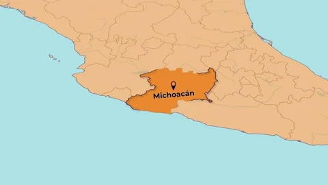 Mexico Michoacán Map Animation – State Highlight | 4K 스톡 동영상 347941828