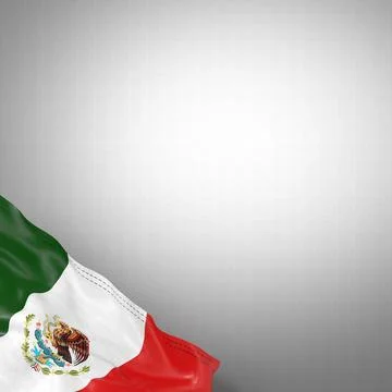 Mexico - national flag and gradient background - square format - 3D illustr.. Stock Illustration