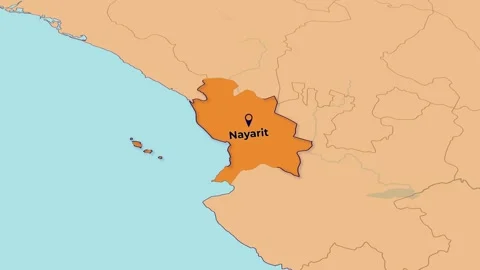 Mexico Nayarit Map Animation – State Highlight | 4K Vídeo Stock 348294470