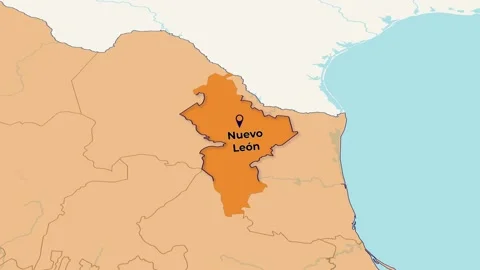 Mexico Nuevo León Map Animation – State Highlight | 4K Vídeos de archivo 348294464