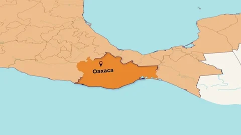 Mexico Oaxaca Map Animation – State Highlight | 4K Vídeos de archivo 348294415