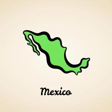 Mexico - Outline Map Stock Illustration