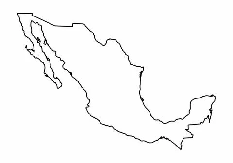 Mexico outline map Stock Illustration