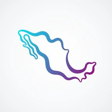 Mexico - Outline Map Stock Illustration