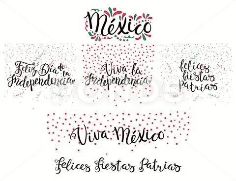 Mexico patriotic holidays quotes Stock Illustration