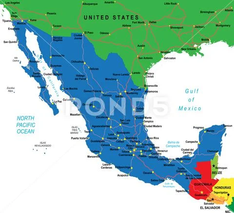 Mexico political map: Royalty Free Illustration #134654174