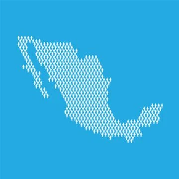 Mexico population. Statistic map made from stick figure people Stock Illustration