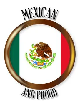 Mexico Proud Flag Button Stock Illustration