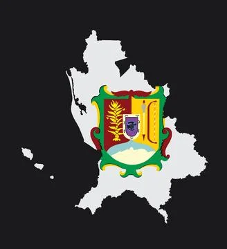 Mexico province map flag, Nayarit silhouette Stock Illustration