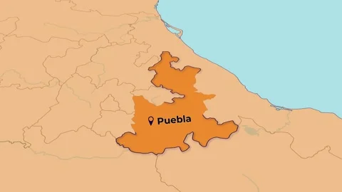 Mexico Puebla Map Animation – State Highlight | 4K Vídeos de archivo 348294398