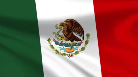 Mexico Realistic Flag Waving Animation Motion Graphics Background Footage in 4K Stock Footage 340279831