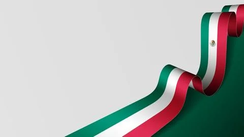 Mexico ribbon flag background. 库存插图
