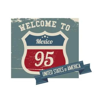 Mexico route 95 label Stock-Illustration