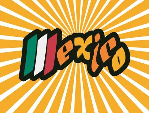 Mexico script hand lettering text Stock-Illustration