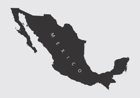 Mexico silhouette map Stock Illustration