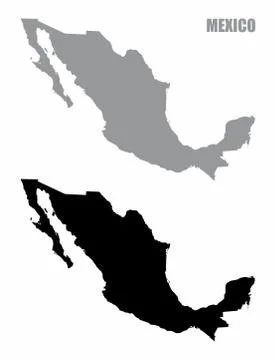 Mexico silhouette maps Stock Illustration