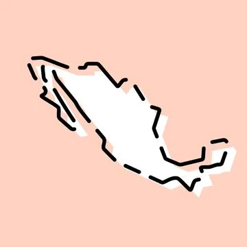 Mexico simplified vector map Stock Illustration