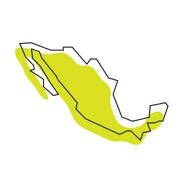 Mexico simplified vector map Stock Illustration
