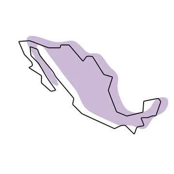 Mexico simplified vector map Stock Illustration