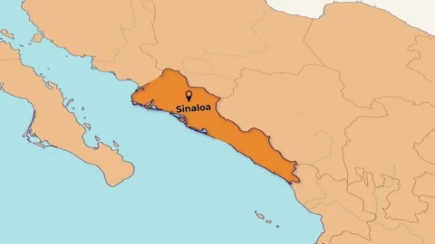 Mexico Sinaloa Map Animation – State Highlight | 4K Vídeos de archivo 348294252