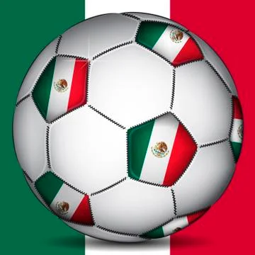 Mexico soccer ball, vector Stock Illustration