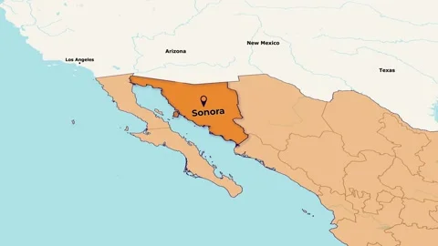 Mexico Sonora Map Animation – State Highlight | 4K Stock-Footage 348294170