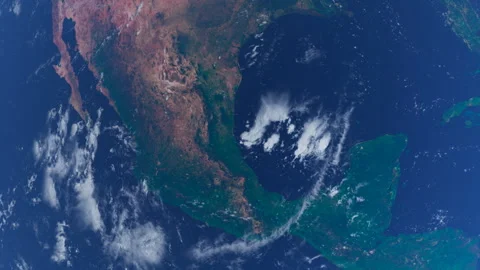 Mexico from Space. Central America from Space Orbit. Blue Planet Earth. Glob Stock Footage 330053577