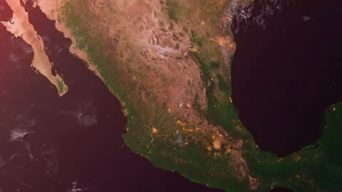 Mexico From Space. Sunset. Planet Earth. Globe Video stock 329191732