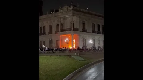 Mexico: State Building Set Fire At End Of Womens Day Protest In Monterrey 2 Vídeos de archivo 235350889