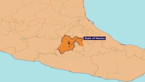 Mexico State of México Map Animation – State Highlight 4K Vídeos de archivo 348519413