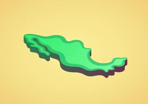 Mexico - stylized 3D map Stock Illustration