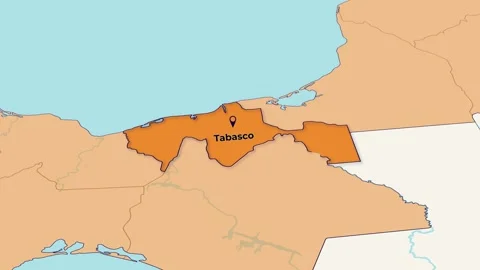 Mexico Tabasco Map Animation – State Highlight | 4K Stock-Footage 348294162