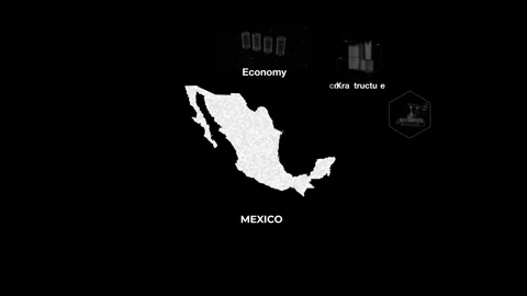 Mexico technology map with animated charts Stock Footage 340971883