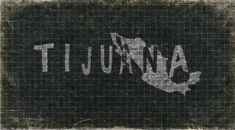 Mexico Tijuana Typography Map Stock Illustration