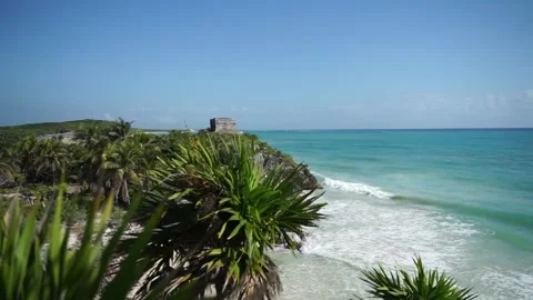 Mexico - Tulum Archaeological Zone - maya ruins Stock Footage 233034942