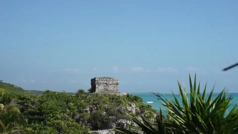 Mexico - Tulum Archaeological Zone - maya ruins Stock Footage 233034943