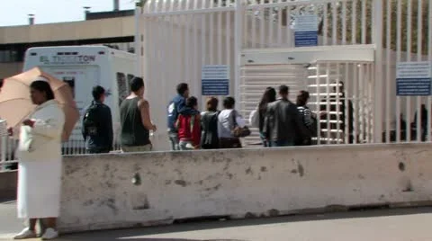 Mexico / US crossing Stock Footage 12390242