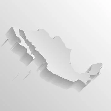 Mexico vector country map silhouette Stock Illustration