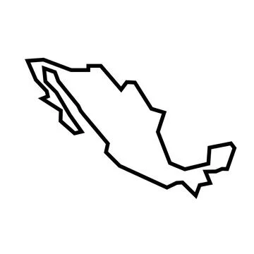 Mexico vector country map thick outline icon Stock Illustration