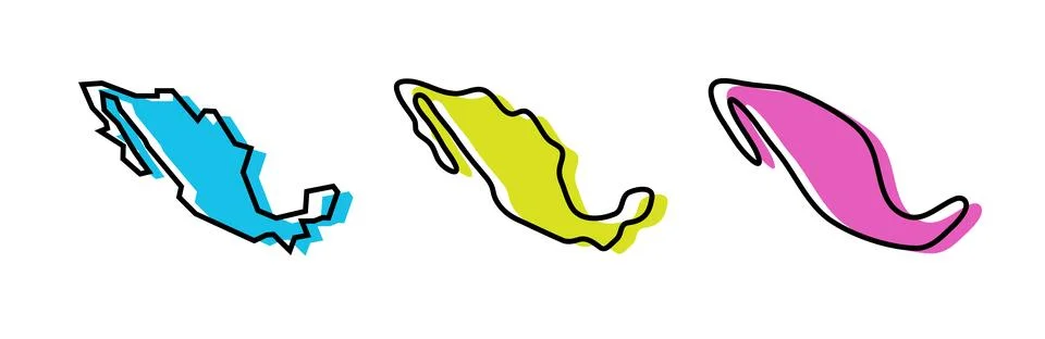 Mexico vector country map in three levels of smoothness Stock Illustration